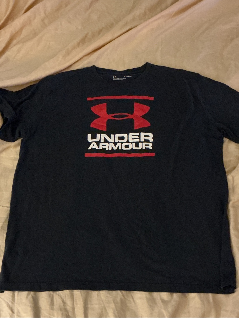 Under Armour Men’s Black Tee with Red and White Logo